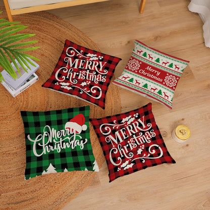 Fundas De Almohada Navideñas Navidenas De 18 X 18 Juego 4 Almohadas Decorativas