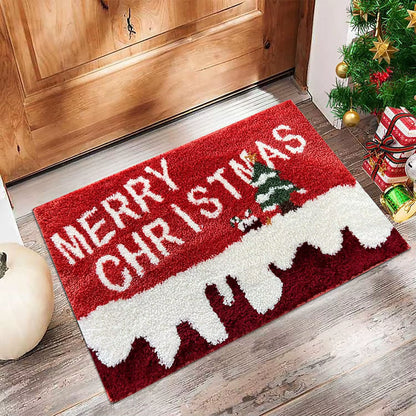 Christmas Door Carpet Merry Christmas Mat Festival Santa Claus Outdoor Decorations Home 2025 Navidad Xmas Ornament New Year 2026