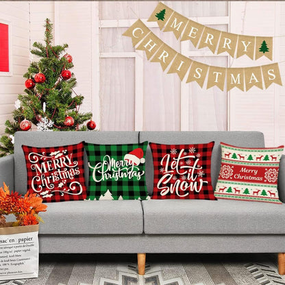 Fundas De Almohada Navideñas Navidenas De 18 X 18 Juego 4 Almohadas Decorativas